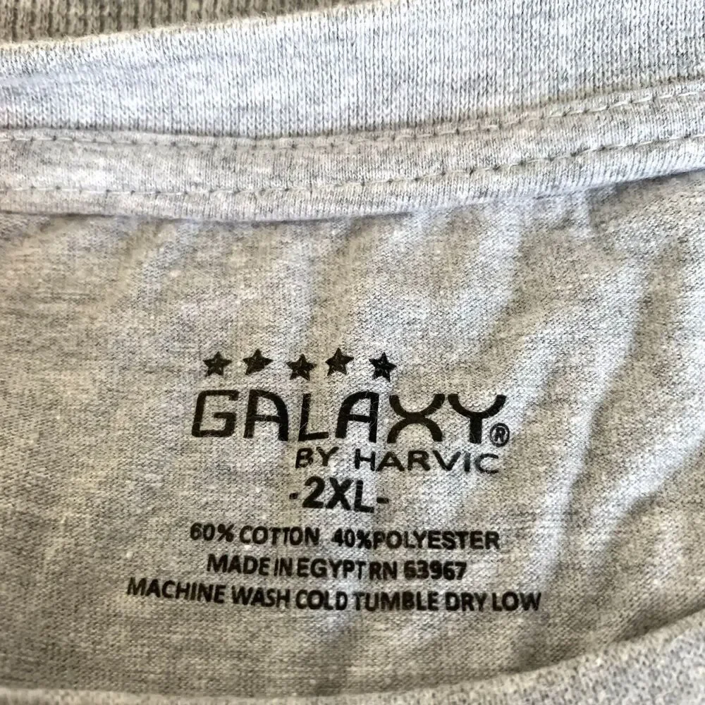 Galaxy by Harvic Thermal Long Sleeve Pullover T-Shirt Mens 2XL Waffle Knit Gray